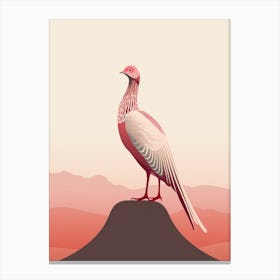 Minimalist Pheasant 3 Illustration Canvas Print