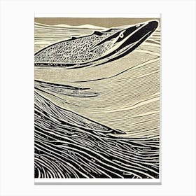 Antarctic Krill Linocut Canvas Print