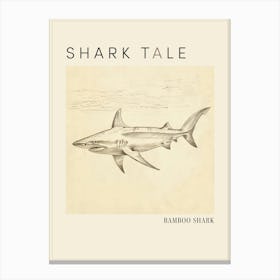 Bamboo Shark Vintage Illustration 1 Poster Canvas Print