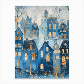 Winter Village Canvas Print Canvas Print