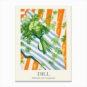 Marche Aux Legumes Dill Summer Illustration 1 Canvas Print