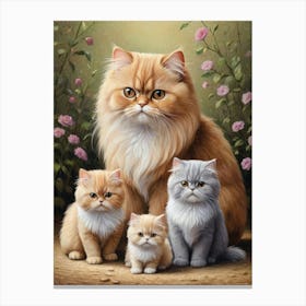 Family Of Persian Cats Cat lover Canvas Print