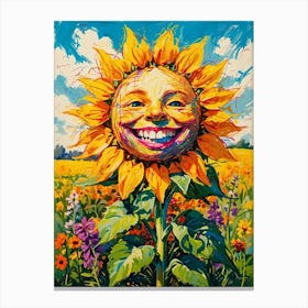 Smiley Sunflower 1 Canvas Print