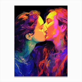 Kissing Girls Canvas Print