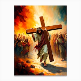 Jesus Carrying The Cross Canvas Print