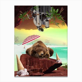 Surrealistic Animals Grizzly Canvas Print