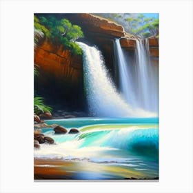 Waterfall Beach, Australia Peaceful Oil Art  Canvas Print