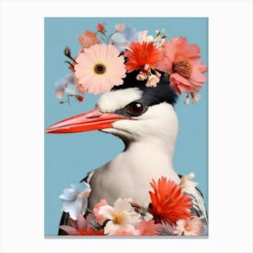 Bird With Flowers On Its Head 2 Canvas Print