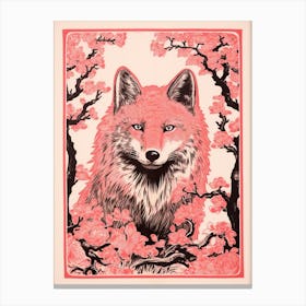Red Wolf Tarot Card 2 Canvas Print