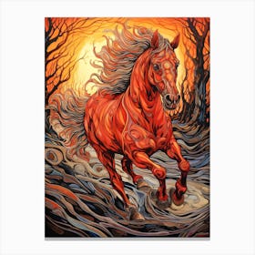 A Horse Painting In The Style Of Grattage 4 Canvas Print