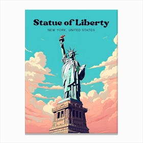 Statue of Liberty New York Lady Liberty Travel Art Canvas Print