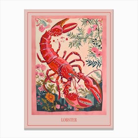 Floral Animal Painting Lobster 1 Poster Canvas Print