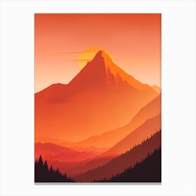 Misty Mountains Vertical Composition In Orange Tone 338 Canvas Print