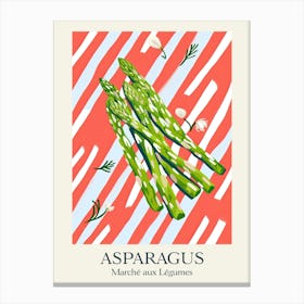 Marche Aux Legumes Asparagus Summer Illustration 1 Canvas Print