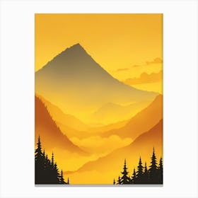 Misty Mountains Vertical Composition In Yellow Tone 9 Canvas Print