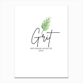 Grit motivational Canvas Print