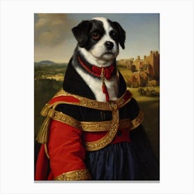 Dandie Dinmont Terrier Renaissance Portrait Oil Painting Canvas Print