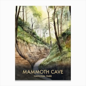 Mammoth Cave National Park Watercolour Vintage Travel Poster 1 Canvas Print