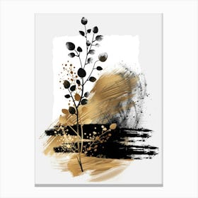 Black And Gold Abstract Painting 33 Canvas Print