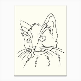 Continuous Line Drawing Of A Cat Monoline Hand Drawing Aesthetic Illustration Canvas Print