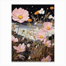 Cosmos 2 Flower Painting Canvas Print