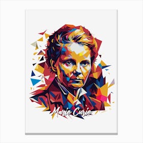 Marie Curie 02 Portrait WPAP Pop Art Canvas Print