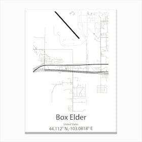 Box Elder,United States Minimalist Map 1 Canvas Print