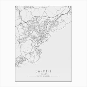 Cardiff City Map Canvas Print