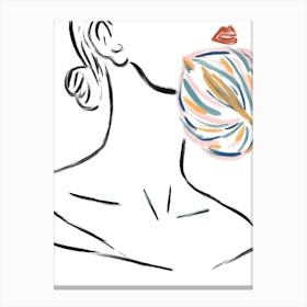 Drawing Of A Woman Canvas Print