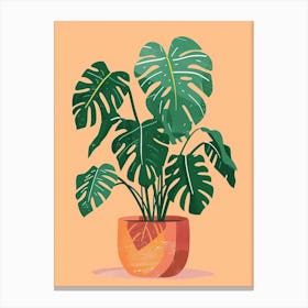 Money Tree Plant Minimalist Illustration 7 Canvas Print