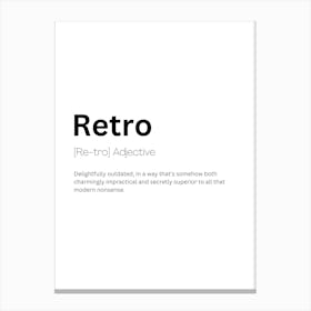 Retro Definition Meaning Canvas Print