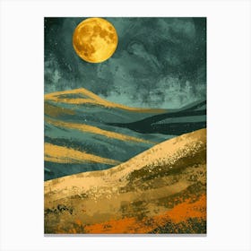 Moonlight Over The Hills Canvas Print