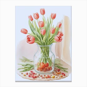 Tulips In A Vase Canvas Print