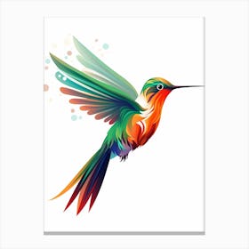 Colourful Geometric Bird Hummingbird 2 Canvas Print