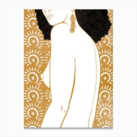 Nude Woman With Gold Earrings Canvas Print