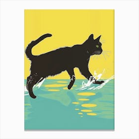 Cat In The Water Canvas Print Canvas Print