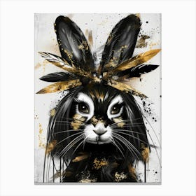 Black And Gold Bunny Canvas Print