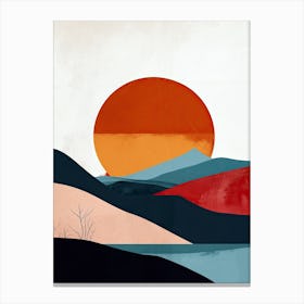 Sunset In The Mountains, Scandinavian Simplicity 1 Canvas Print