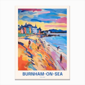 Burnham On Sea England Uk Travel Poster Canvas Print