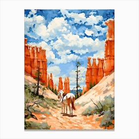 Horses Painting In Bryce Canyon Utah, Usa 2 Canvas Print