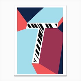 T Geometric Font Canvas Print