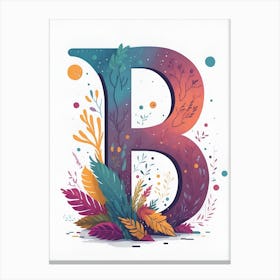 Colorful Letter B Illustration 12 Canvas Print