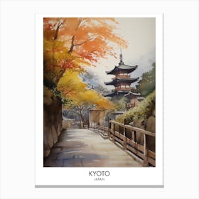 Kyoto 3 Watercolour Travel Poster Canvas Print