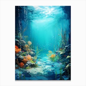 Underwater Abstract Minimalist 2 Canvas Print