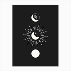 Black Moon Phases Canvas Print