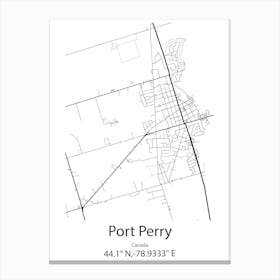 Port Perry,Canada Minimalist Map Canvas Print