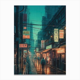 Rainy Night In Tokyo 1 Canvas Print