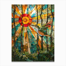 Hummingbird Stained Glass 10 Canvas Print