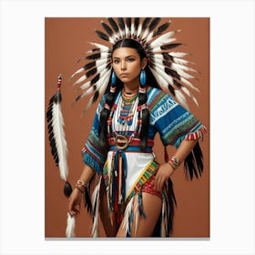 Beautiful Native American Woman 1 Canvas Print