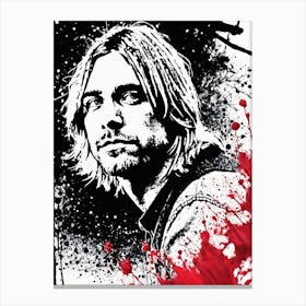 Kurt Cobain Portrait Ink Painting (15) Canvas Print